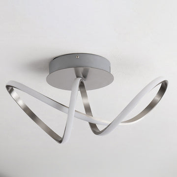 Chantelle 19.5" Modern Minimalist Aluminum Loop Integrated LED Semi Flush Mount - JONATHAN Y